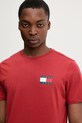Tommy Jeans t-shirt bawełniany czerwony DM0DM20740