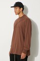 Бавовняний лонгслів Rick Owens Jumbo коричневий DU02D2261.RNET1