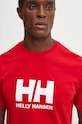 Bavlnené tričko Helly Hansen HH LOGO červená 30396