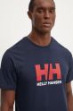 Хлопковая футболка Helly Hansen HH LOGO тёмно-синий 30396