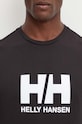 Helly Hansen t-shirt bawełniany HH LOGO 30396 czarny