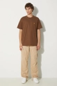 Памучна тениска Carhartt WIP S/S Chase I026391.218XX кафяв AW24