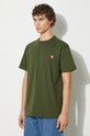 Clothing Carhartt WIP cotton t-shirt S/S American Script I029956.2BRXX green