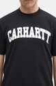 Памучна тениска Carhartt WIP S/S University черен I034851.0D2XX