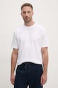 Bavlněné tričko Lindbergh kulatý bílá 30.400120.WHITE
