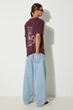 Βαμβακερό μπλουζάκι C.P. Company 24/1 Jersey Pencil Effect Graphics 17CMTS242A005431G μωβ AW24