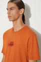 Βαμβακερό μπλουζάκι C.P. Company 24/1 Jersey Pencil Effect Graphics 17CMTS242A005431G καφέ