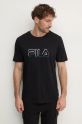 Fila t-shirt bawełniany Lauben czarny FAM0789