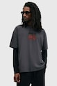Bavlněné tričko AllSaints MELROSE SS CREW kulatý šedá M007PB