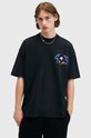 AllSaints tricou din bumbac SOARER print negru M019PB