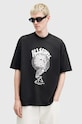 AllSaints tricou din bumbac BURDEN print negru M021PB