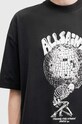 Bavlnené tričko AllSaints BURDEN M021PB čierna AW24