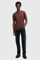 Βαμβακερό μπλουζάκι AllSaints TONIC μπορντό M028JB