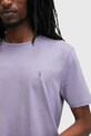 Хлопковая футболка AllSaints BRACE M030JB фиолетовой AA00