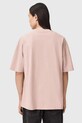 AllSaints tricou din bumbac UNDERGROUND M071PB roz NC25