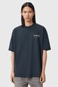 AllSaints t-shirt bawełniany UNDERGROUND M071PB granatowy SS26