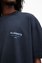 AllSaints tricou din bumbac UNDERGROUND bleumarin M071PB