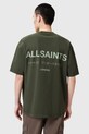 AllSaints tricou din bumbac UNDERGROUND M071PB verde SS25