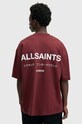 AllSaints tricou din bumbac UNDERGROUND burgundia M071PB