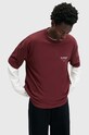 AllSaints tricou din bumbac UNDERGROUND M071PB burgundia