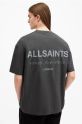 Хлопковая футболка AllSaints UNDERGROUND M071PB серый SS25