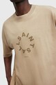 Bavlněné tričko AllSaints TIERRA SS CREW M072PB béžová SS25