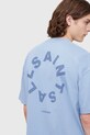 Odzież AllSaints t-shirt bawełniany TIERRA SS CREW M072PB niebieski