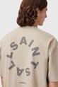 Odzież AllSaints t-shirt bawełniany TIERRA SS CREW M072PB beżowy