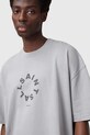 Βαμβακερό μπλουζάκι AllSaints TIERRA SS CREW M072PB γκρί SS25