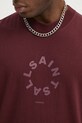 AllSaints tricou din bumbac TIERRA SS CREW M072PB burgundia