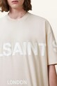 AllSaints tricou din bumbac BIGGY M088PB bej SS25