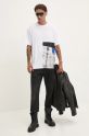 Karl Lagerfeld Jeans tricou din bumbac 246D1701 alb AW24