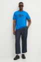 Karl Lagerfeld Jeans tricou din bumbac 246D1711 bleumarin AW24