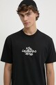 Βαμβακερό μπλουζάκι Karl Lagerfeld Jeans μαύρο 246D1709