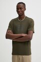 Bavlněné tričko C.P. Company potisk zelená 17CMTS029A005100W