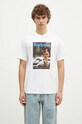 Barbour tricou din bumbac Mortt OS Graphic print alb MTS1340
