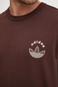 Βαμβακερό μπλουζάκι adidas Originals καφέ IX9610