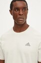 Bavlněné tričko adidas Essentials béžová IY9099