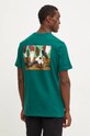 Хлопковая футболка adidas IZ1171 зелёный AW24