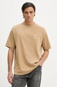 Bavlněné tričko Drôle de Monsieur Le T-Shirt Slogan Calligraphy kulatý hnědá E.TS209.CO002.IBN