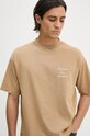 Bavlněné tričko Drôle de Monsieur Le T-Shirt Slogan Calligraphy hnědá E.TS209.CO002.IBN