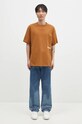 Barbour t-shirt bawełniany Bayard OS Graphic MTS1337 brązowy
