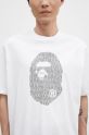 A Bathing Ape t-shirt in cotone LUX SPORT PATTERN APE HEAD RELAXED FIT TEE bianco 1K80110322