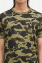 Βαμβακερό μπλουζάκι A Bathing Ape 1ST CAMO ONE POINT TEE 1K80109006 πράσινο