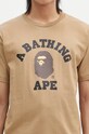 A Bathing Ape tricou din bumbac COLLEGE TEE bej 1K80110001