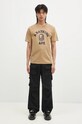 A Bathing Ape tricou din bumbac COLLEGE TEE 1K80110001 bej