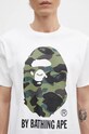 Βαμβακερό μπλουζάκι A Bathing Ape 1ST CAMO BY BATHING APE TEE λευκό 1K80110012