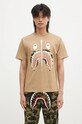Βαμβακερό μπλουζάκι A Bathing Ape 1ST CAMO SHARK TEE κανονικό μπεζ 1K80110013
