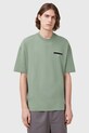 AllSaints t-shirt bawełniany REDACT SS CREW nadruk zielony M002PC