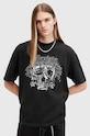 AllSaints tricou din bumbac MORPH SS CREW print negru M022PB